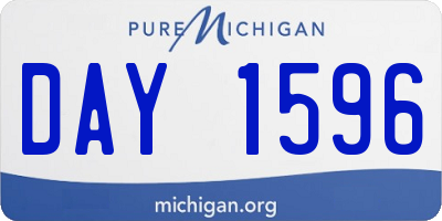 MI license plate DAY1596