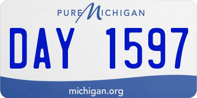 MI license plate DAY1597