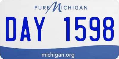 MI license plate DAY1598