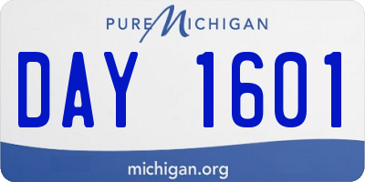 MI license plate DAY1601