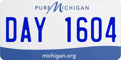 MI license plate DAY1604