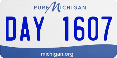 MI license plate DAY1607
