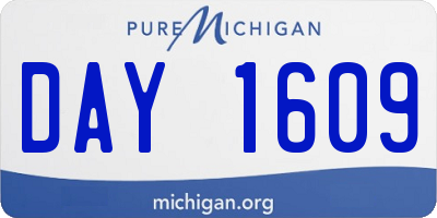 MI license plate DAY1609