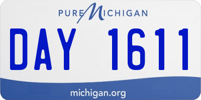 MI license plate DAY1611