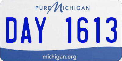 MI license plate DAY1613