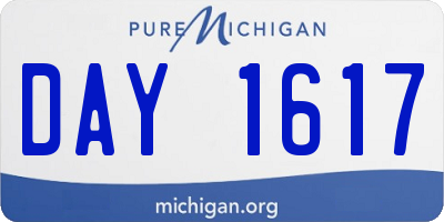 MI license plate DAY1617