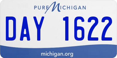 MI license plate DAY1622