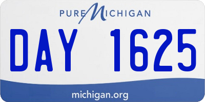 MI license plate DAY1625
