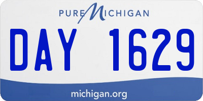 MI license plate DAY1629