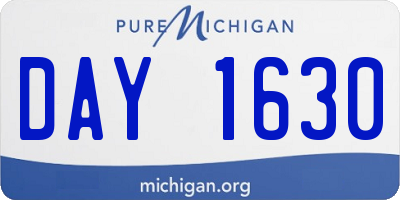 MI license plate DAY1630
