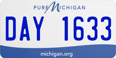 MI license plate DAY1633
