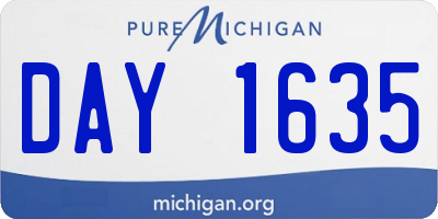 MI license plate DAY1635
