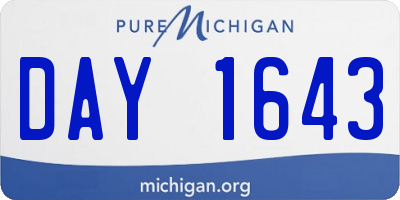 MI license plate DAY1643