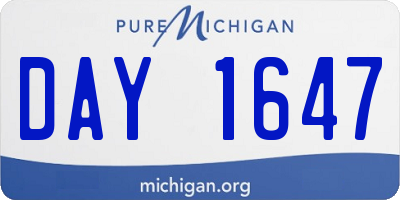 MI license plate DAY1647