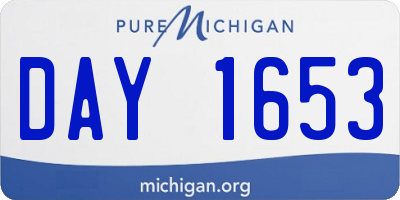 MI license plate DAY1653