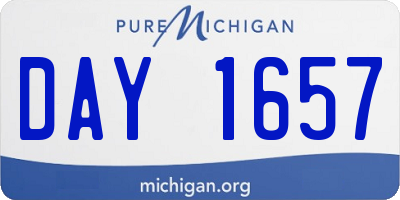 MI license plate DAY1657