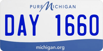 MI license plate DAY1660