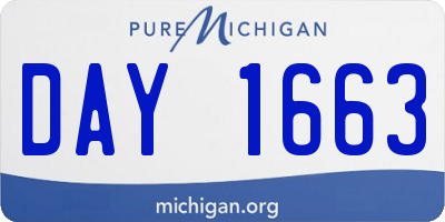 MI license plate DAY1663