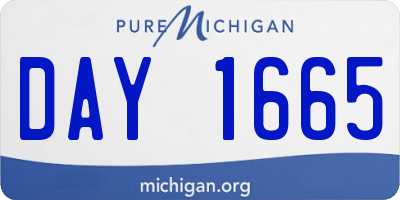 MI license plate DAY1665