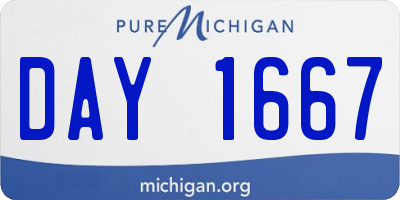 MI license plate DAY1667