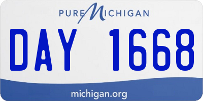 MI license plate DAY1668