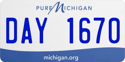 MI license plate DAY1670