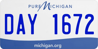 MI license plate DAY1672