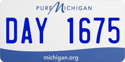 MI license plate DAY1675