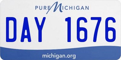 MI license plate DAY1676