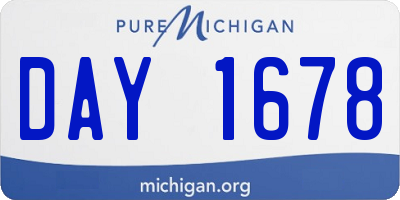 MI license plate DAY1678
