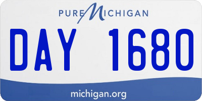 MI license plate DAY1680