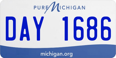 MI license plate DAY1686