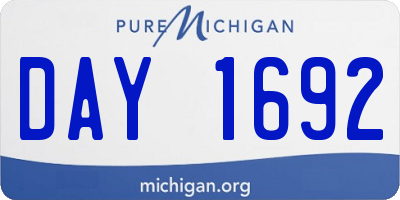 MI license plate DAY1692