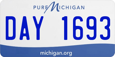 MI license plate DAY1693