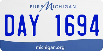 MI license plate DAY1694