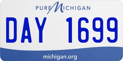 MI license plate DAY1699