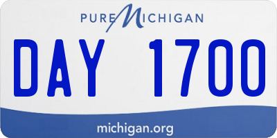MI license plate DAY1700