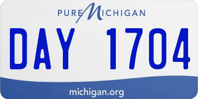 MI license plate DAY1704