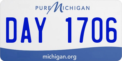 MI license plate DAY1706