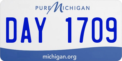 MI license plate DAY1709