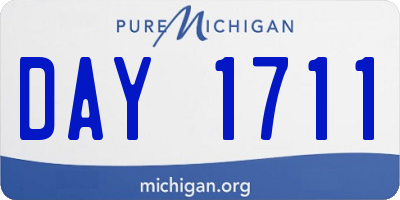 MI license plate DAY1711