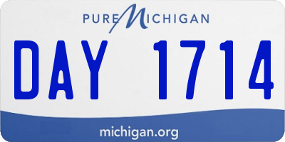 MI license plate DAY1714