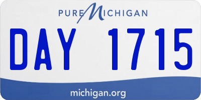 MI license plate DAY1715