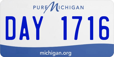 MI license plate DAY1716