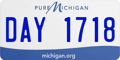 MI license plate DAY1718