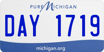 MI license plate DAY1719