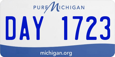 MI license plate DAY1723