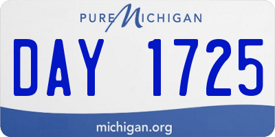 MI license plate DAY1725