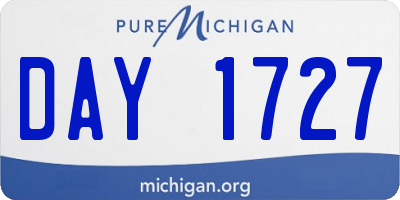MI license plate DAY1727
