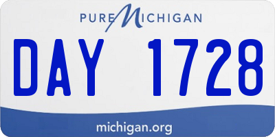 MI license plate DAY1728